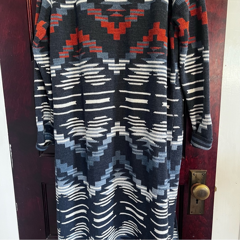 Pendleton Blue and Orange Patterned Cardigan - Picture 13 of 15
